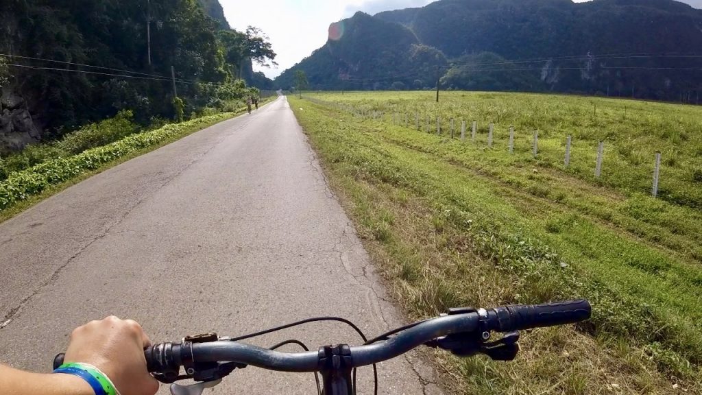 view of the valley while biking