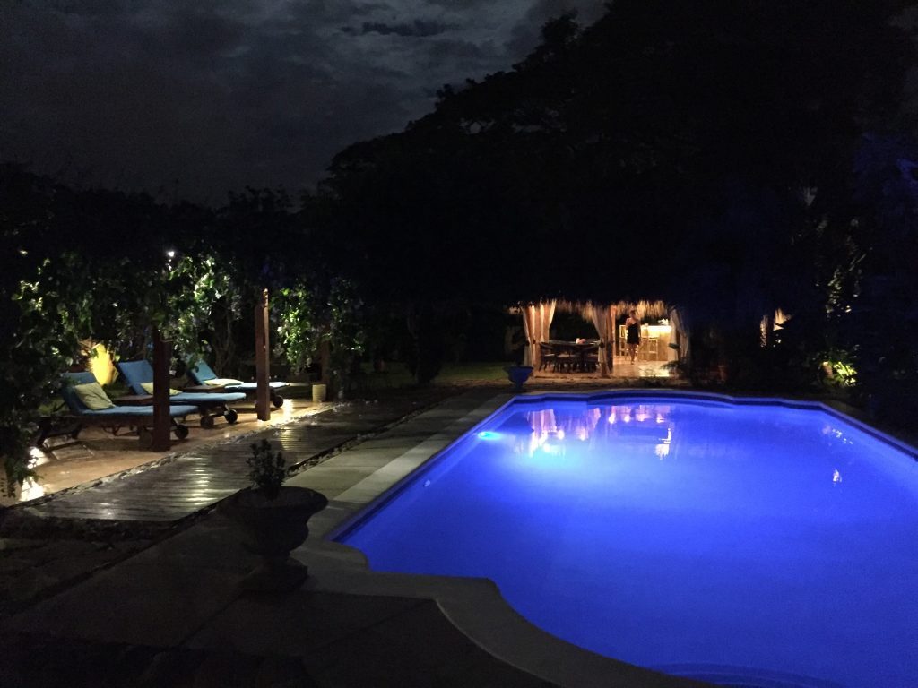 The place of my new year’s dinner, a hotel pool.