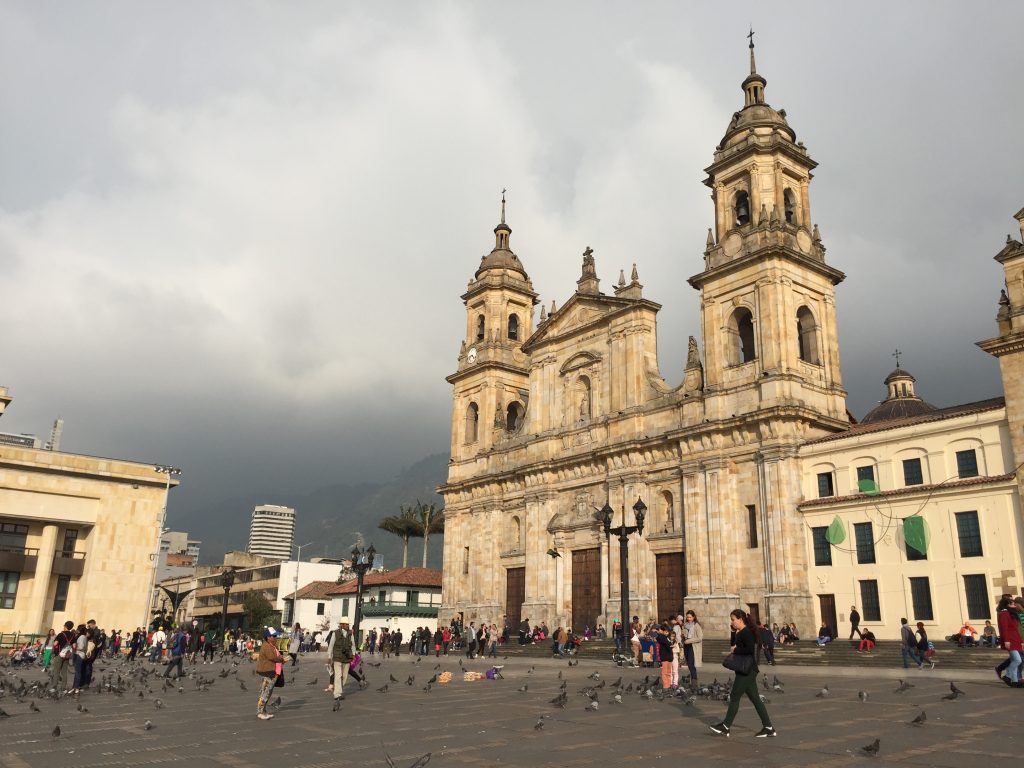 church on bolivar square in bogota